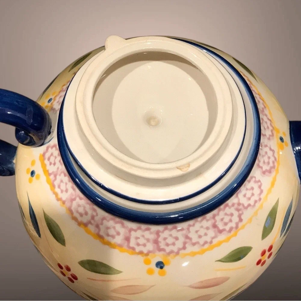 Teapot W/Warmer Stand 6 Cups  & Saucers Set Temptations By Tara Old World‎ Green - Picture 4 of 16